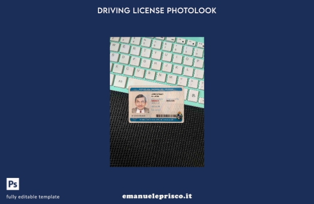 modello FRONTALE photolook della patente di guida dell'Uruguay in stile verifica